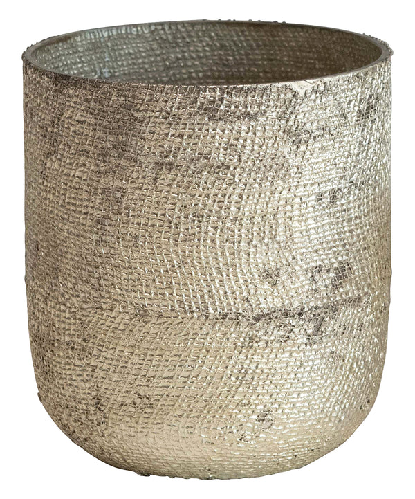 Silvertone Distressed Votive Holder