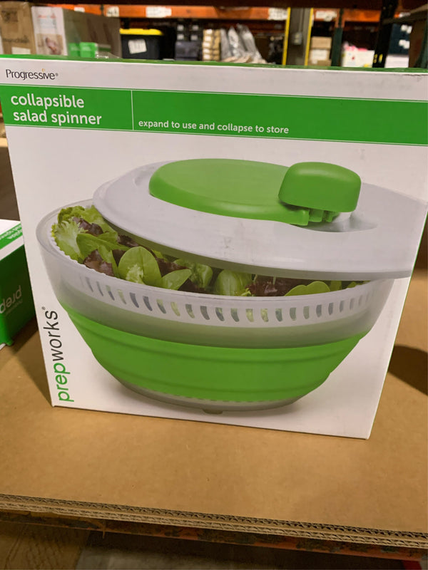 Progressive Prepworks Green/White Plastic Collapsible Salid Spinner 3 qt -E8-0056