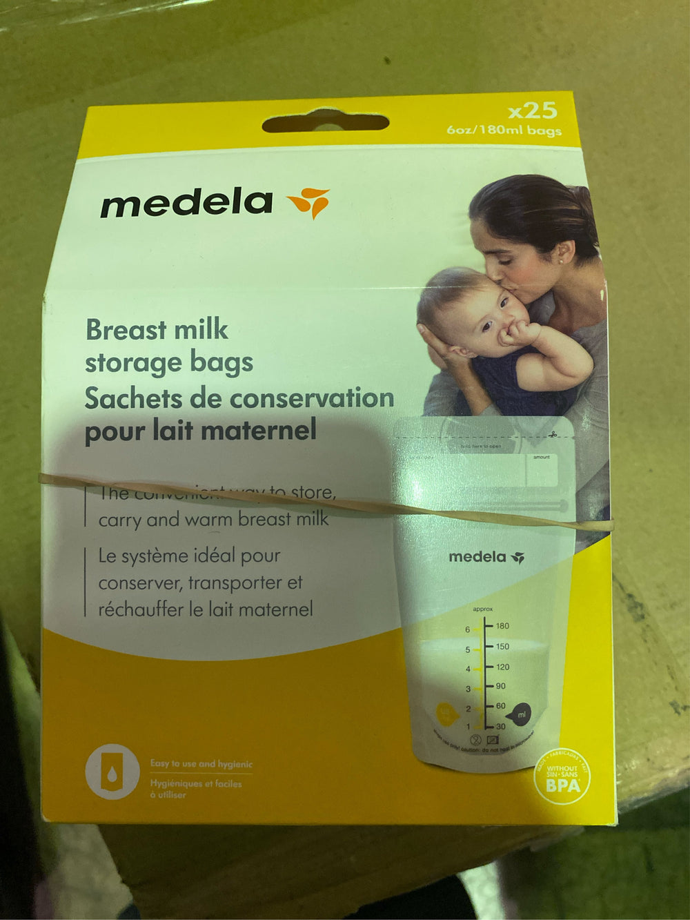 (Lot of 2) Medela Breast Milk Storage Bags, 6oz/180ml, Clear with Measurements, 68060, 25 Count - C5 - 387