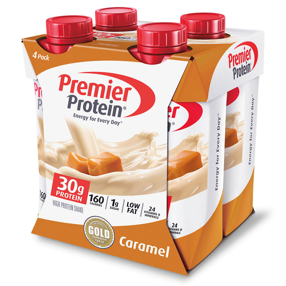 Premier Protein Nutritional Shake Caramel Non-Caffeinated Whey Protein - 11 Fl Oz/4pk - QTY 2 - CB6