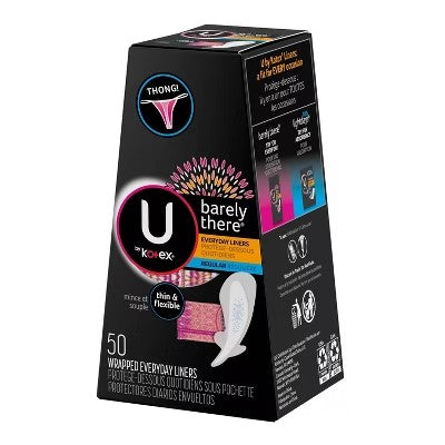 (Pack of 4) U by Kotex Barely There Liners Thong Light Absorbency Fragrance-Free - 50ct - C13 - 542