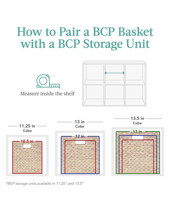 Best Choice Products 10.5x10.5in Hyacinth Storage Baskets, Set of 5 Multipurpose Collapsible Organizers - White - No Size -E3-1957