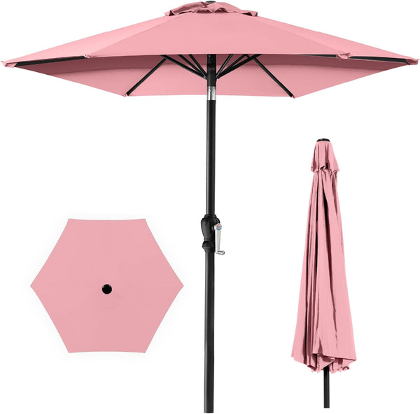 10ft Outdoor Steel Polyester Market Patio Umbrella w/ Crank & Tilt — H9