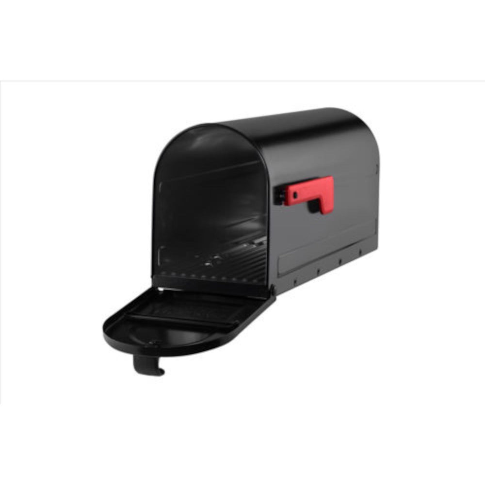 Architectural Mailboxes MB1 Contemporary Galvanized Steel Post Mount Black Mailbox And Post 1954
