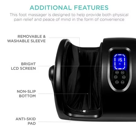 Best Choice Products Foot Massager Machine, Therapeutic Reflexology Massager w/ High-Intensity Rollers - Satin Black - G1 - 1941