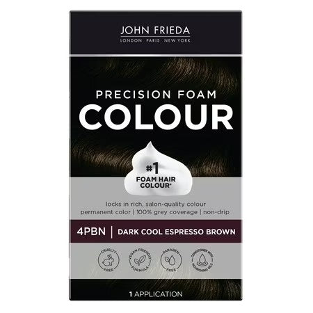 (Pack of 2) John Frieda Precision Foam Brown Permanent Hair Color Kit, 5NBG Medium Chestnut Brown, 1 Application - B14 - 676