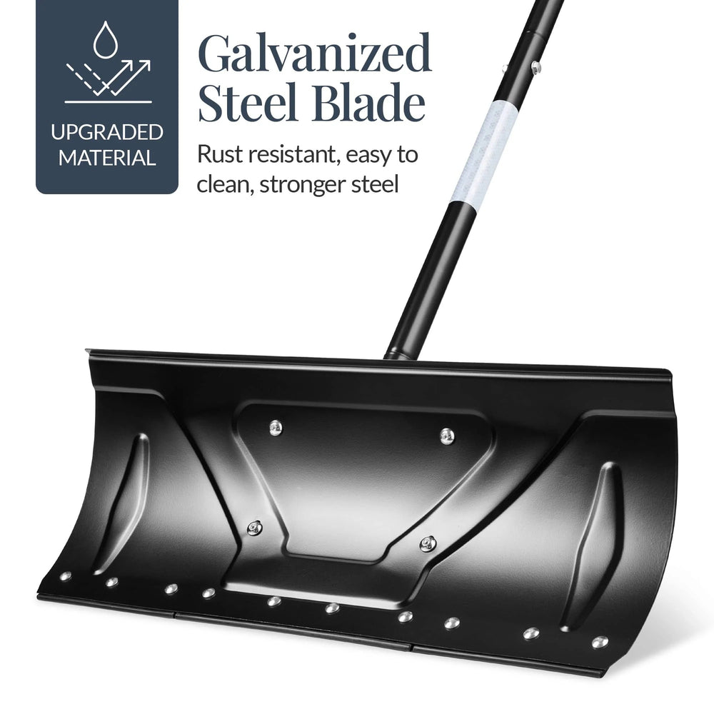 Best Choice Products 24 Snow Pusher Heavy Duty Hand Plow - Black - G1 - 1589 -E2-1652 -E5-1672