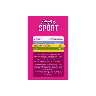 Playtex Sport Tampons - Plastic - Unscented - Regular - 36ct - C2 - 1293