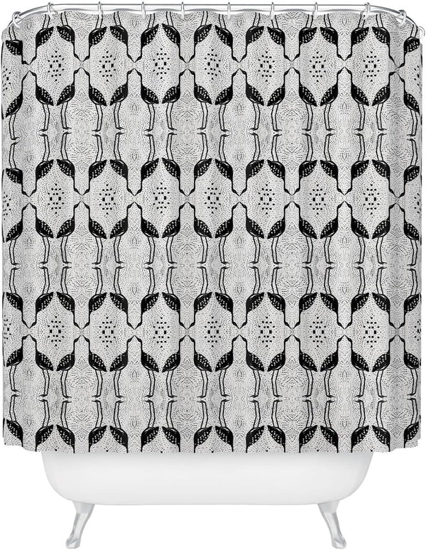 Society6 Shower Curtain - Bathroom Decor by Alison Janssen - Extra Long Fabric Shower Curtains for Bathroom, 72" x 69", Elegant Bird On Spots 1314