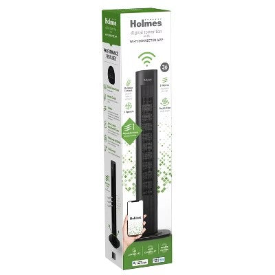 Holmes 36" Smart Tower Oscillating Fan Black - G5 - 9