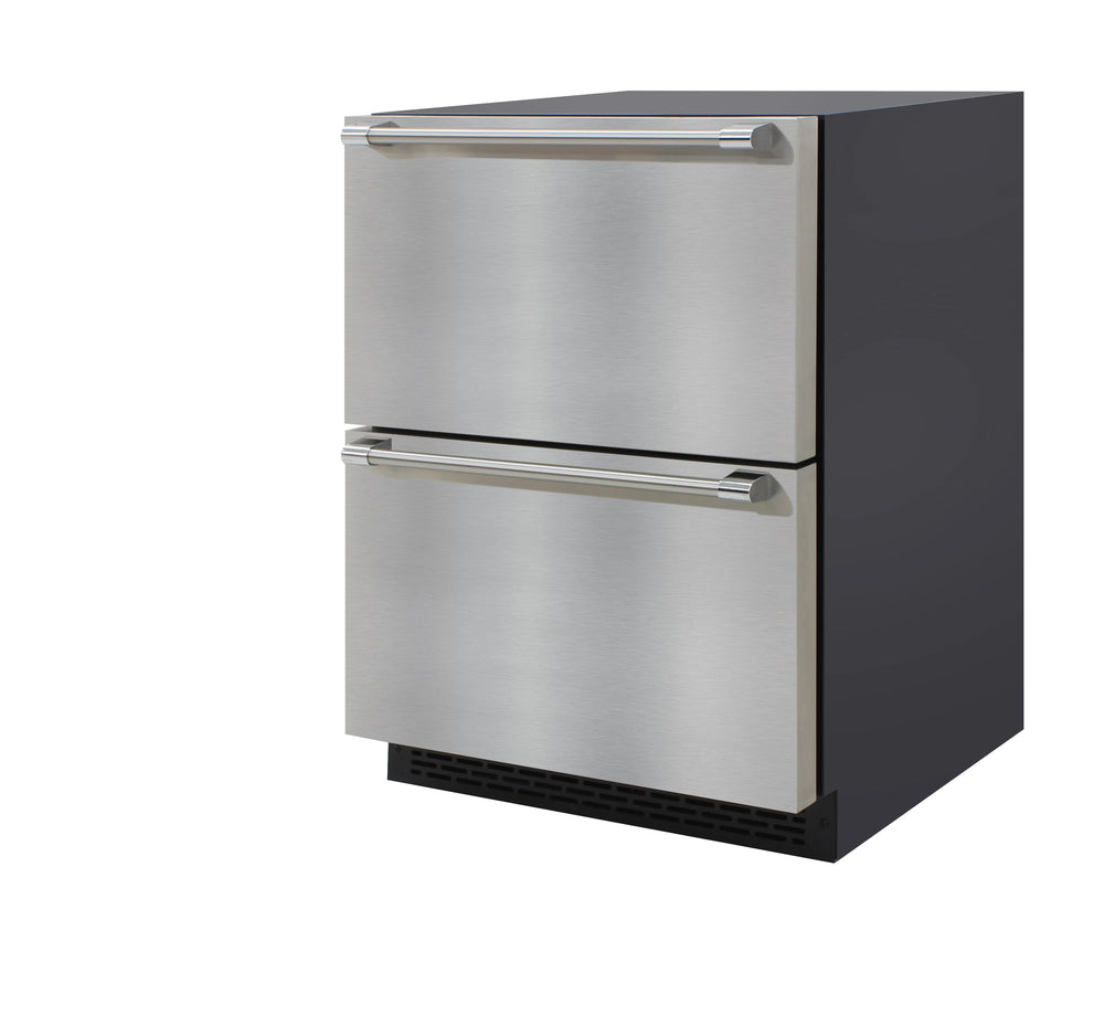 Brama 24-in 2-Drawer Freestanding Drawer Refrigerator (Stainless Steel) E10