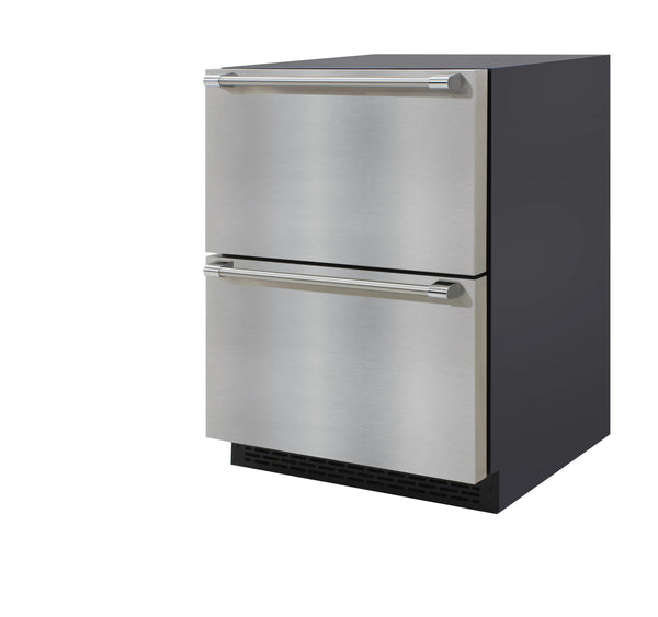 Brama 24-in 2-Drawer Freestanding Drawer Refrigerator (Stainless Steel) E10