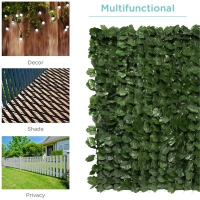 Best Choice Products 96x72in Artificial Faux Ivy Hedge Privacy Fence Screen for Outdoor Decor, Garden, Yard - Green -L4-0370