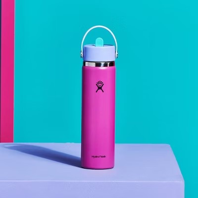 Hydro Flask 24oz Wide Mouth Flex Straw Water Bottle Holiday Punch: BPA-Free, Vacuum-Insulated, Leakproof, Dishwasher-Safe - F3 - 812