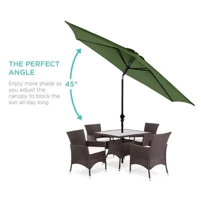 Best Choice Products 10ft Outdoor Steel Market Patio Umbrella w/ Crank, Tilt Push Button, 6 Ribs - Fern - L2 - 344