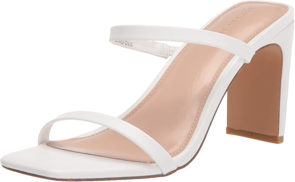 The Drop Women's Avery Square Toe Two Strap High Heeled Sandal size 10 - K201