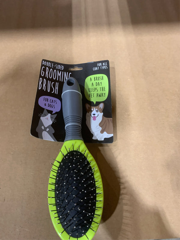 Precious Tails Dog Brush, Cat Brush, Pet Detangling Grooming Brush, Double Sided Soft Bristles Slicker Brush for Hair Removal of Pets - Green - S -F9-0118