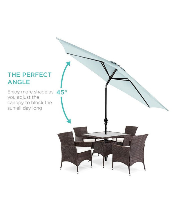 Best Choice Products 10ft Outdoor Steel Market Patio Umbrella w/ Crank, Tilt Push Button, 6 Ribs - Blue - No Size -F4-1981
