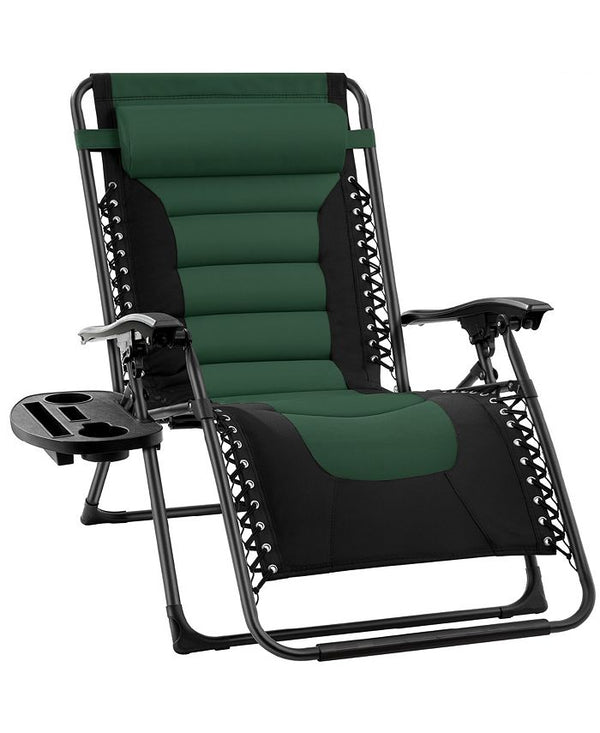 Best Choice Products Oversized Padded Zero Gravity Chair, Folding Outdoor Patio Recliner w/ Side Tray - Multi - M6 - 1952