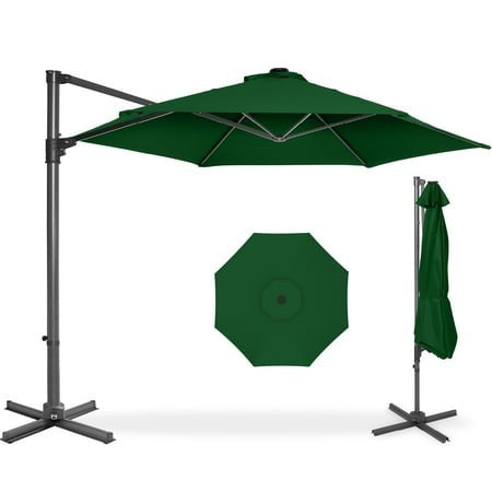 10ft 360 Rotating Cantilever Offset Hanging Patio Umbrella - Green 780