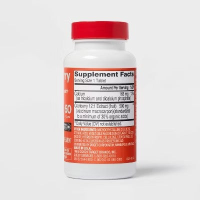 Cranberry Dietary Supplement Tablets - 60ct - up&up : 500mg Per Serving - L10 - 155