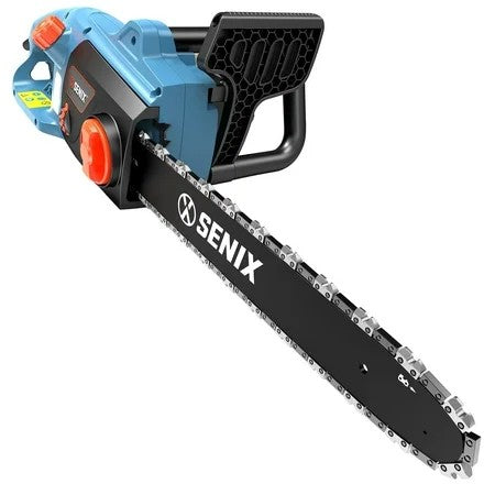 SENIX 15 Amp Electric Corded Chainsaw, 18-Inch Bar and Chain, Automatic Oiler, Tool-Free Chain Tension, CSE15-M - 1632