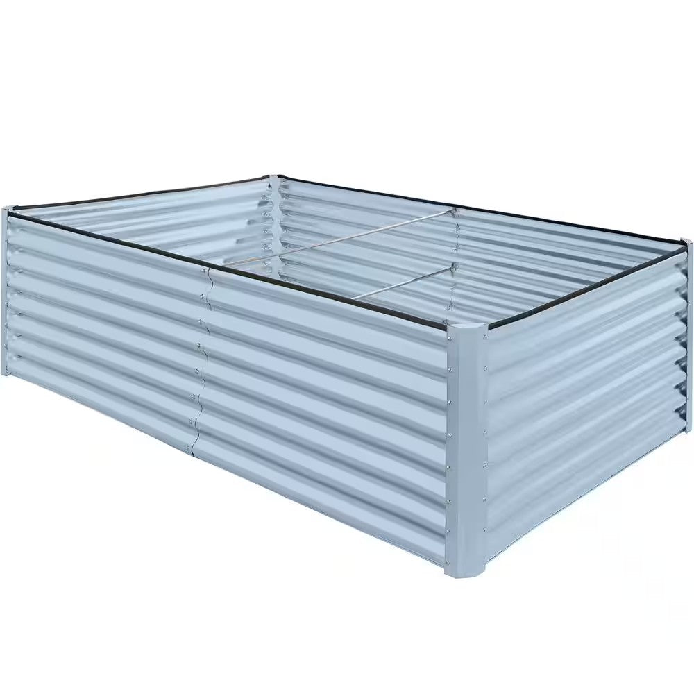 8 ft. x 4 ft. x 2 ft. Mist Blue Outdoor Steel Raised Garden Bed, Planter Box for Vegetables, Flowers, Herbs - D3 - 1420