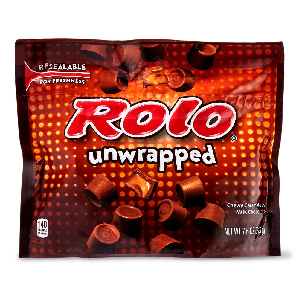 Rolo Unwrapped Rich Chocolate Caramels Candy Bag 7.6 Oz - (Qty: 3) X40