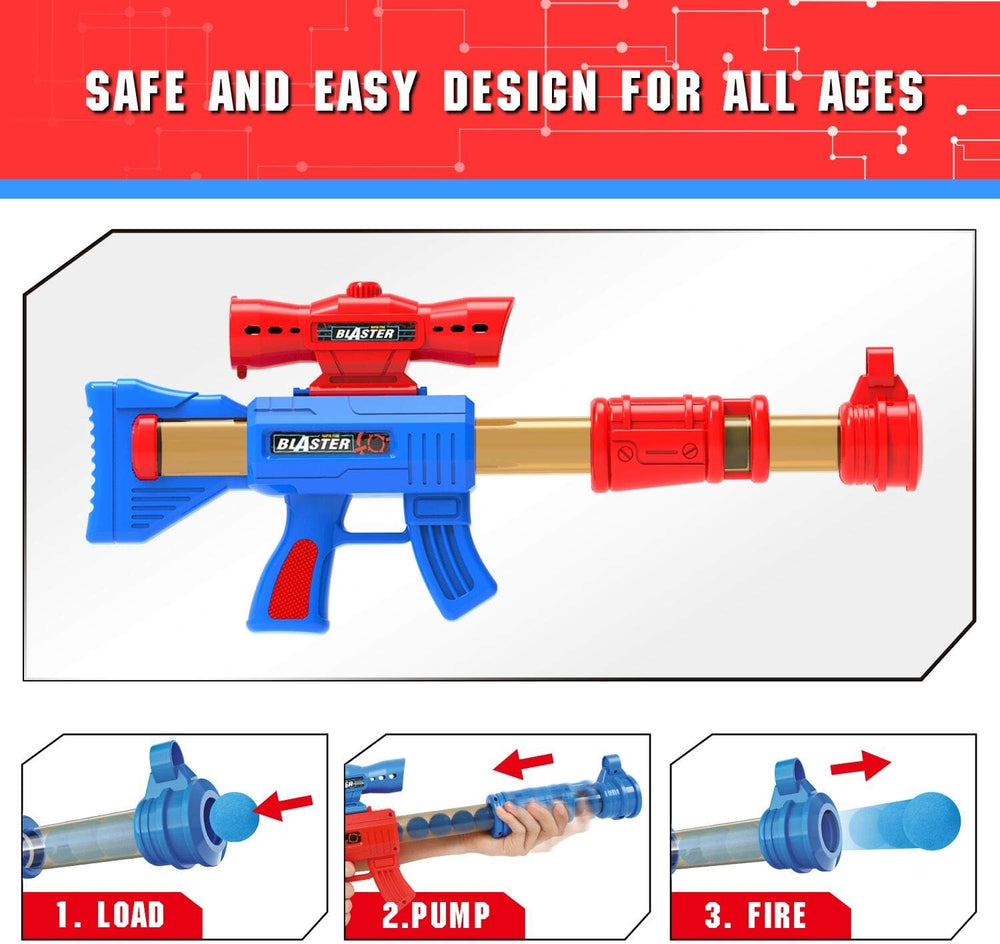 YEEBAY Shooting Game Toy for Age 6, 7, 8,9,10+ Years Old Kids, Boys - 2pk Air Guns & Shooting Target & 24 Foam Balls - Ideal Gift - Compatible with Toy Guns 1454