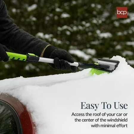 Best Choice Products 39" Extendable Snow Brush with Squeegee & Ice Scraper, Auto Snow Brush, Auto Ice Scraper - Lime - K5 - 427