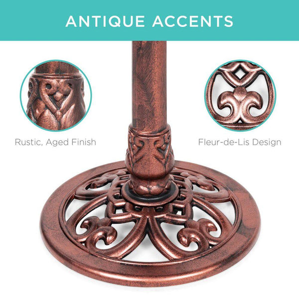 Rustic Apricot Birdbath -A4-0473