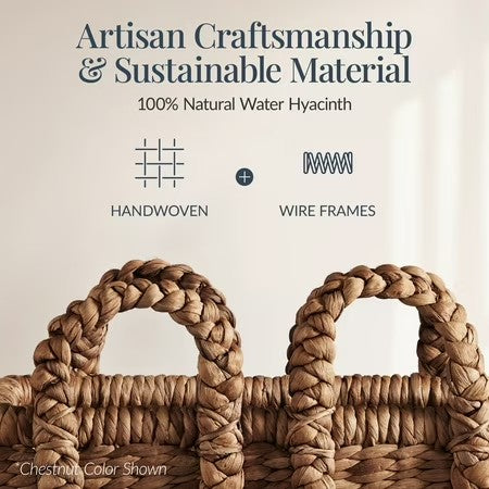 Best Choice Products 3Pc Shelf Baskets, Small, Large and XL Chunky Woven Wicker Baskets w/ Braided Handles - Natural - H1 - 1953