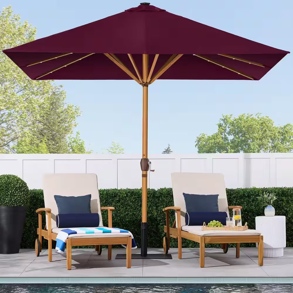 9 ft. Steel Market Patio Umbrella in Burgundy - G7 - 106