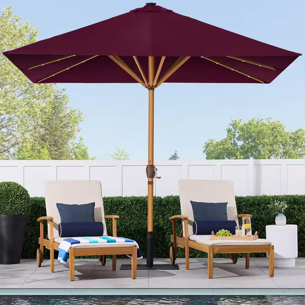 9 ft. Steel Market Patio Umbrella in Burgundy - G7 - 106