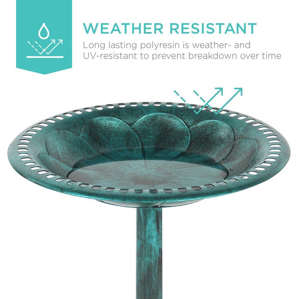 Best Choice Products Pedestal Green Birdbath - L7 - 1551 -J6-1586