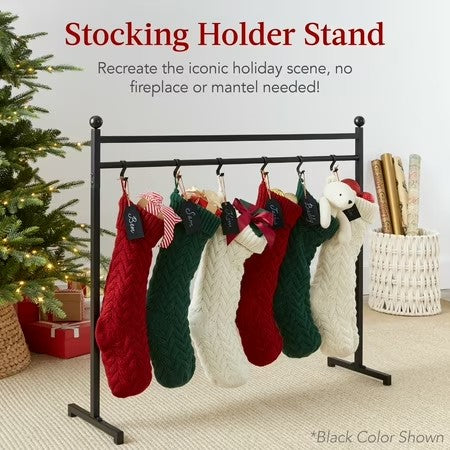 Best Choice Products 3ft Christmas Stocking Stand, Hanging Holiday Decor Display w/ Name Tags, Chalk Marker - Gold - E2 - 959
