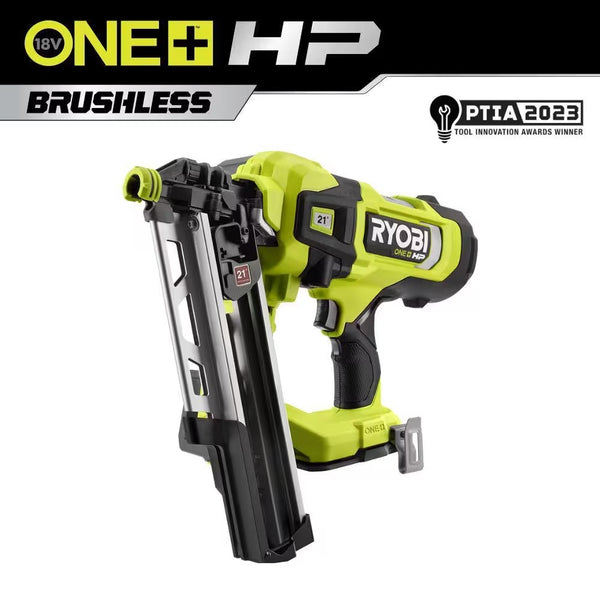 RYOBI ONE+ HP 18V Brushless Cordless AirStrike 21  Framing Nailer (Tool Only) - 358