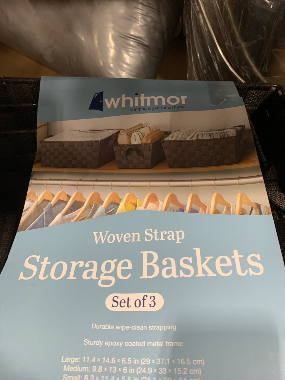 Whitmor Woven Strap Storage Baskets S/3-Espresso -J13-0662