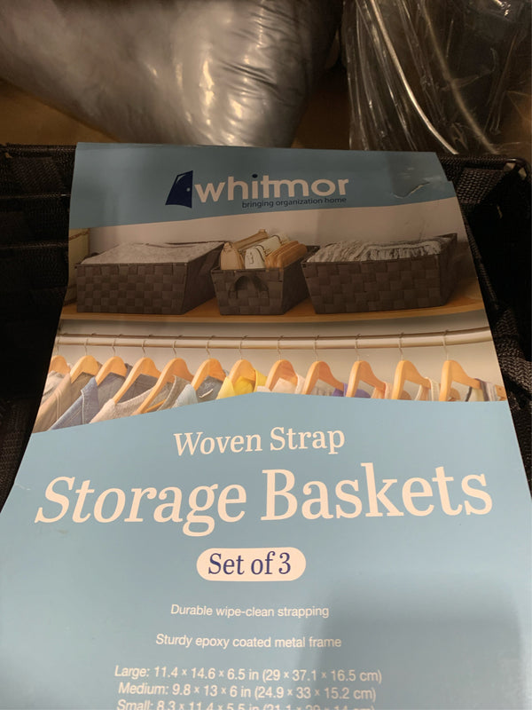 Whitmor Woven Strap Storage Baskets S/3-Espresso -J13-0662