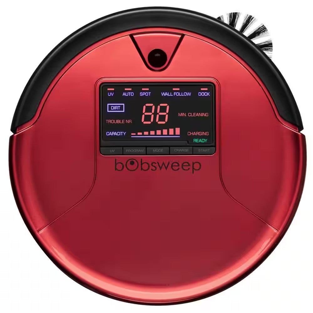 PetHair Robotic Vacuum Cleaner and Mop with Auto Recharging Station, Large dustbin, Stair & Obstacle Detection in Rouge - C7 - 390