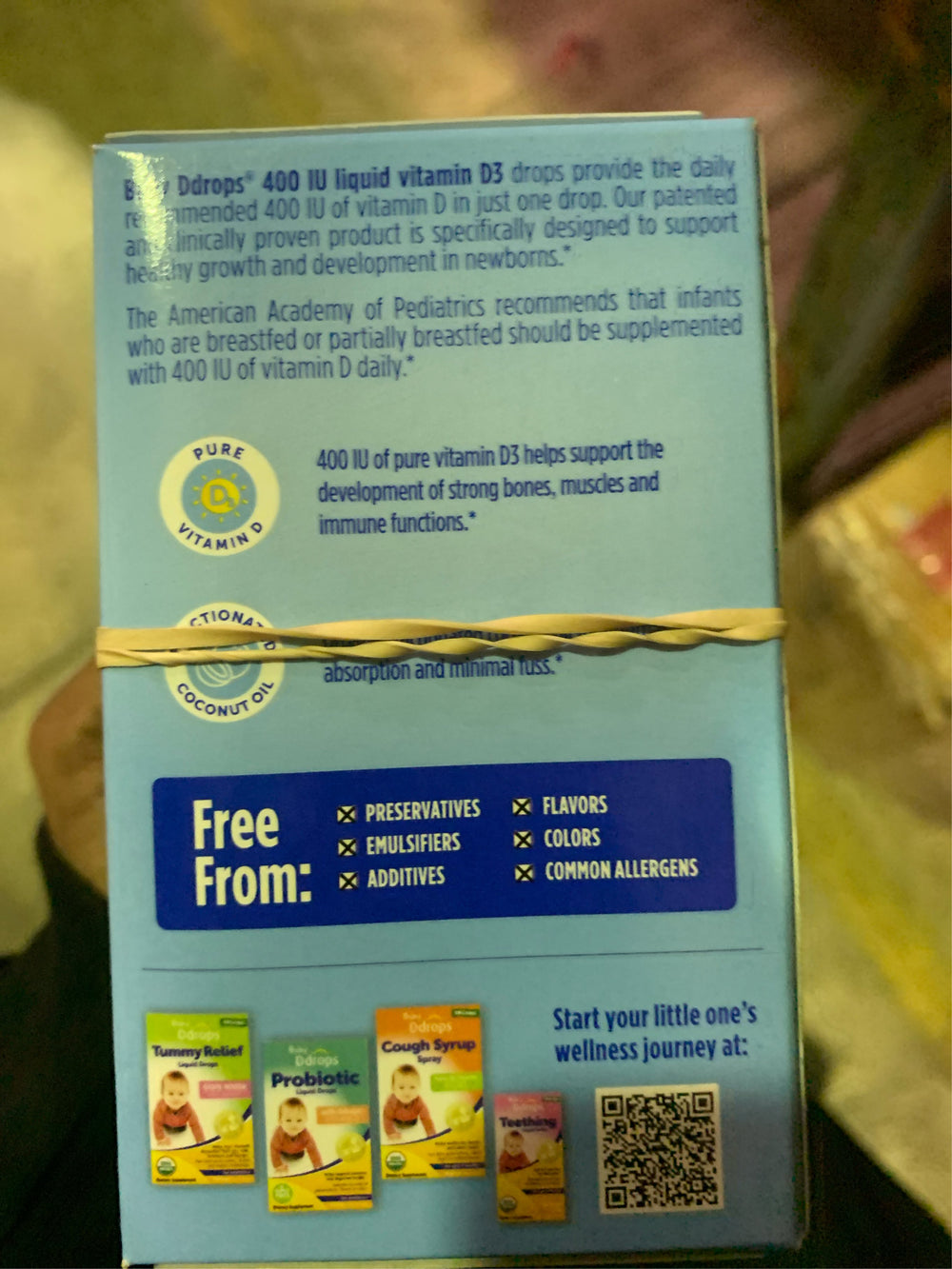 (Lot of 2) Ddrops Baby Vitamin D 400 IU Organic Liquid Drops - 0.06 fl oz - B7-0400