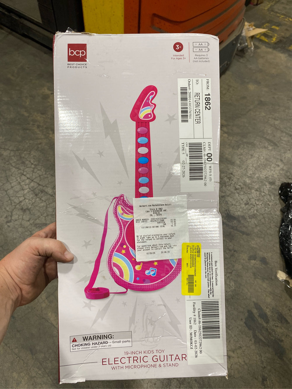 Best Choice Products 19in Kids Flash Guitar, Pretend Play Musical Instrument Toy for Toddlers w/ Mic, Stand - Pink - K4 - 405