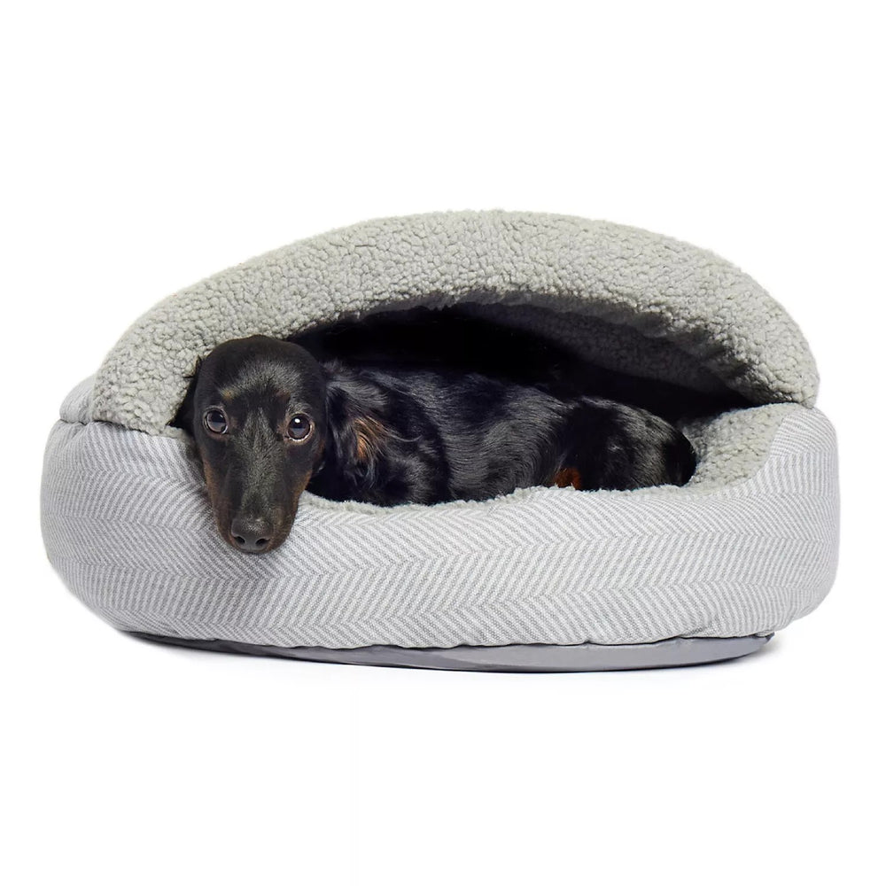 Precious Tails Canvas Sherpa Fleece Deep Dish Cave Hooded - L11 - 514