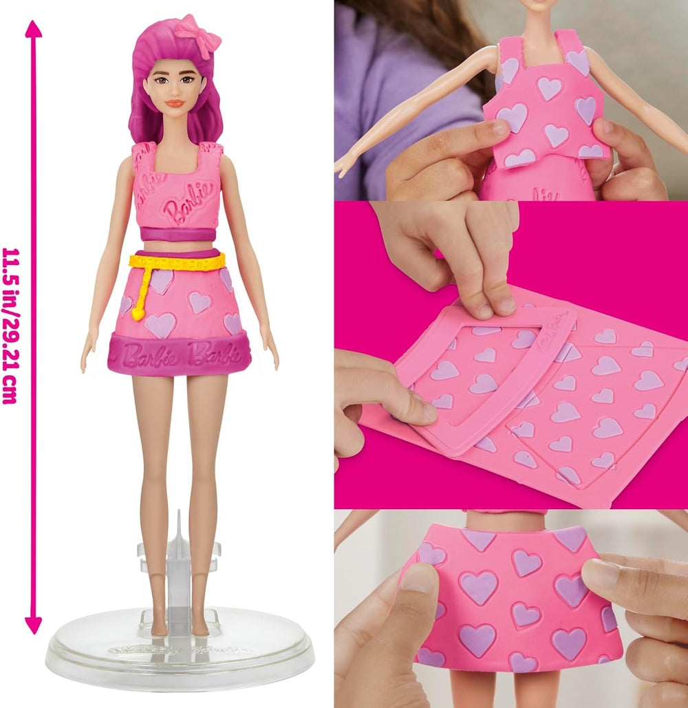 Play-Doh Barbie Hearts and Hair Set, Make Doll Clothes with Modeling Compound & 10 Fashion Accessories, Arts & Crafts for Girls & Boys 5+ 1272