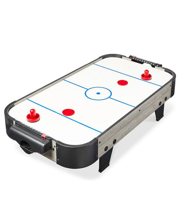 Best Choice Products 40in Air Hockey Arcade Table w/ 100V Motor, Electric Fan, 2 Strikers, 2 Pucks - Gray - E10 - 1083