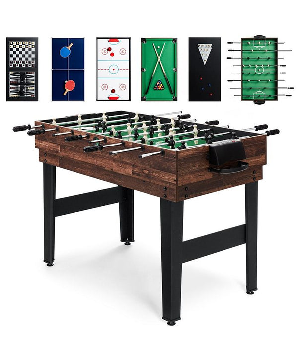 Best Choice Products 2x4ft 10-in-1 Combo Game Table Set w/ Hockey, Foosball, Pool, Shuffleboard, Ping Pong - Brown - NO SIZE - H4 - 2008