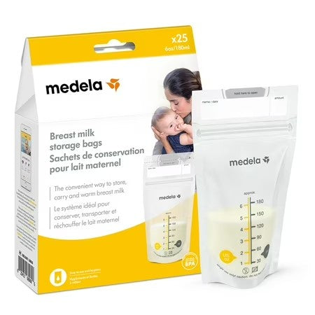 (Lot of 2) Medela Breast Milk Storage Bags, 6oz/180ml, Clear with Measurements, 68060, 25 Count - B7 - 1564