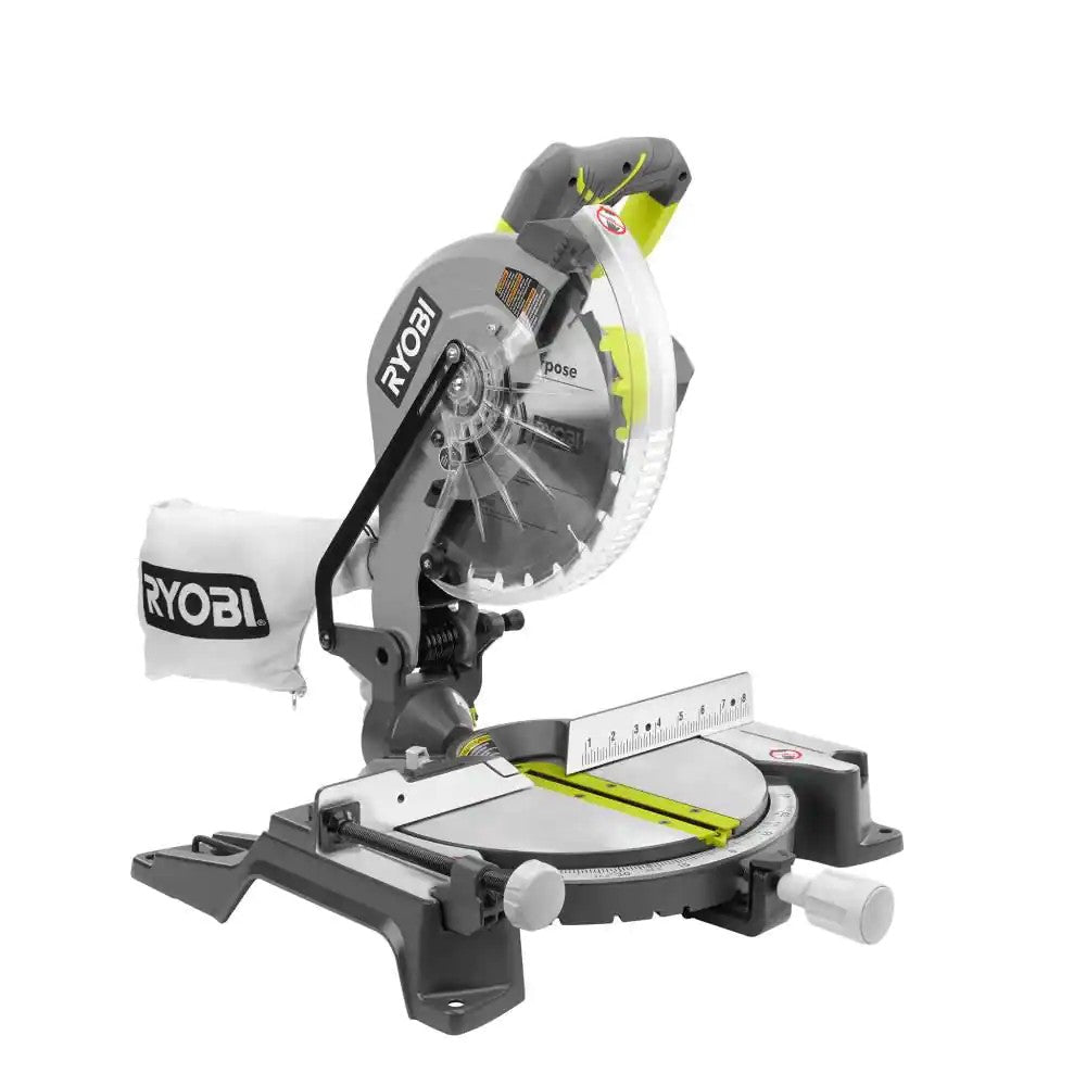 RYOBI 14 Amp Corded 10 in. Compound Miter Saw with LED Cutline Indicator 1411