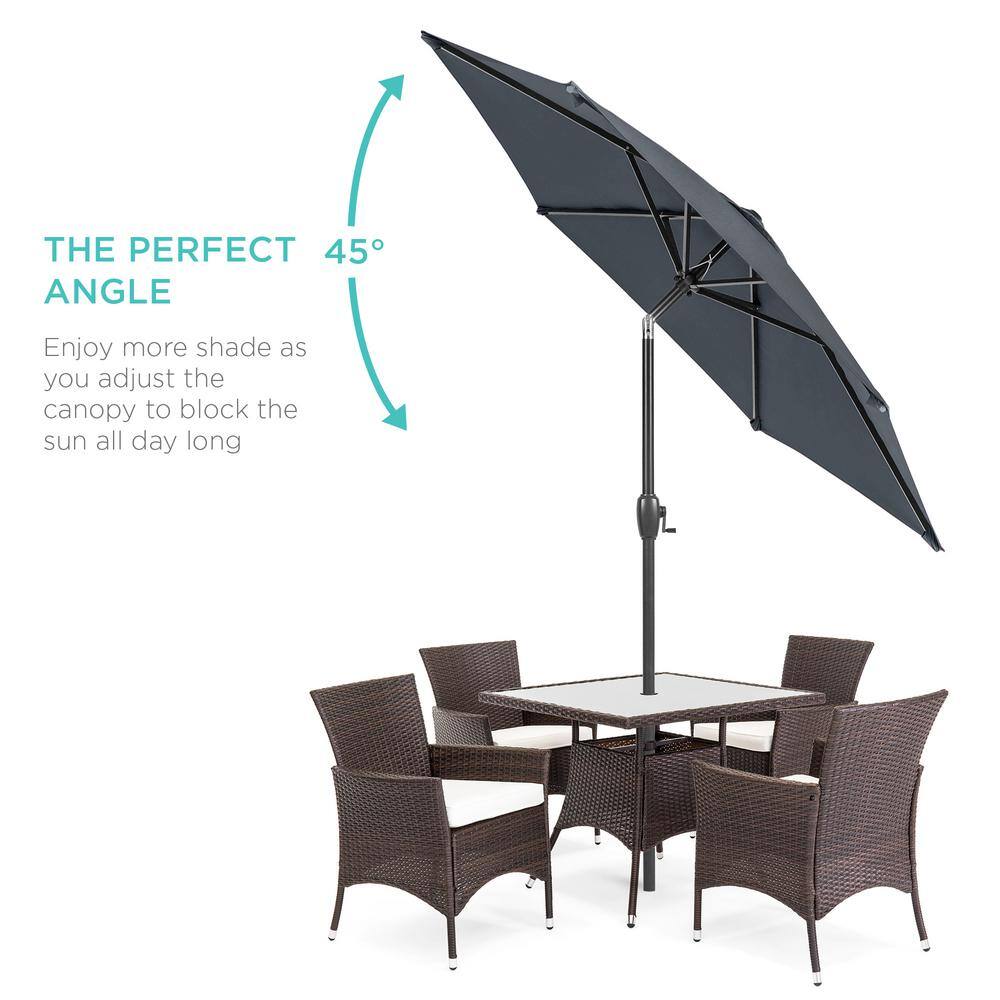 Slate 7.5 ft. Outdoor Market Patio Umbrella with Crank and Tilt - K3 - 384