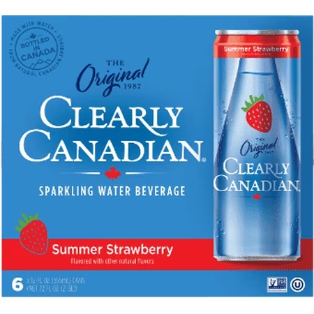 Clearly Canadian - Summer Strawberry Sparkling Water 6 Pack 72FO ( pack of 6)